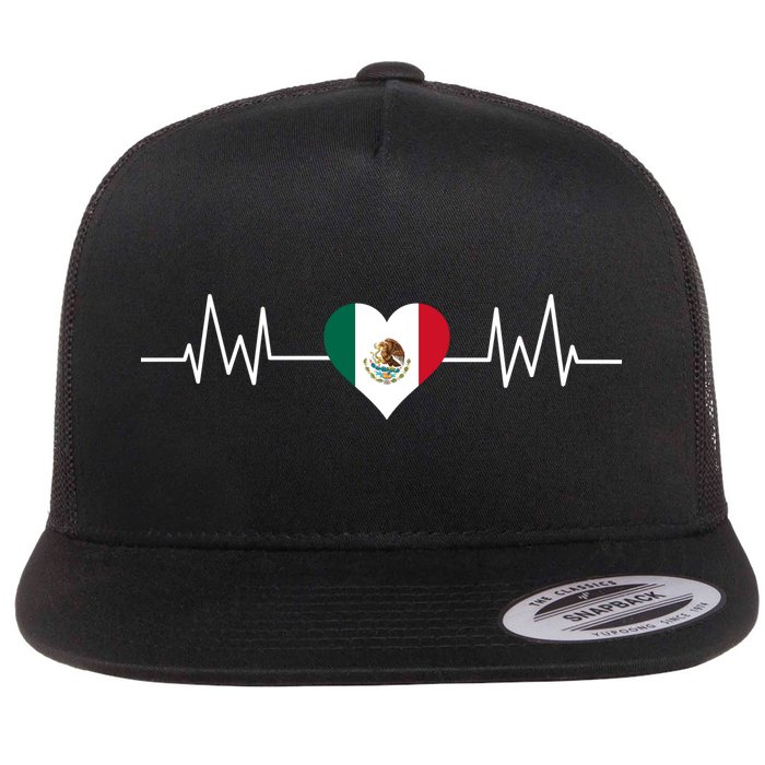 Mexico Mexican Heart Beat Pulse Flatbill Hat