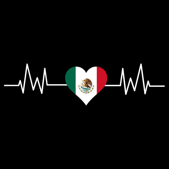 Mexico Mexican Heart Beat Pulse Flatbill Hat