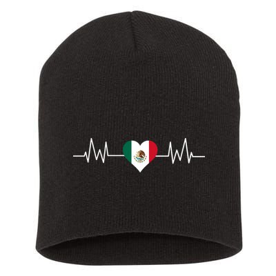 Mexico Mexican Heart Beat Pulse Short Acrylic Beanie