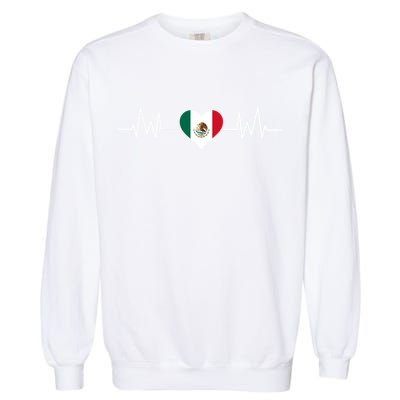 Mexico Mexican Heart Beat Pulse Garment-Dyed Sweatshirt