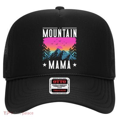Mountain Mama Hiking Mountain Climbing Mom Cool Gift High Crown Mesh Back Trucker Hat