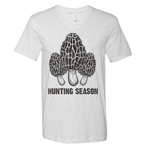 Morel Mushroom Hunting Season Funny Morchella Foraging Gift V-Neck T-Shirt