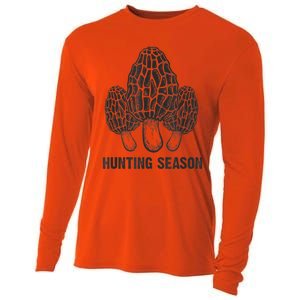 Morel Mushroom Hunting Season Funny Morchella Foraging Gift Cooling Performance Long Sleeve Crew