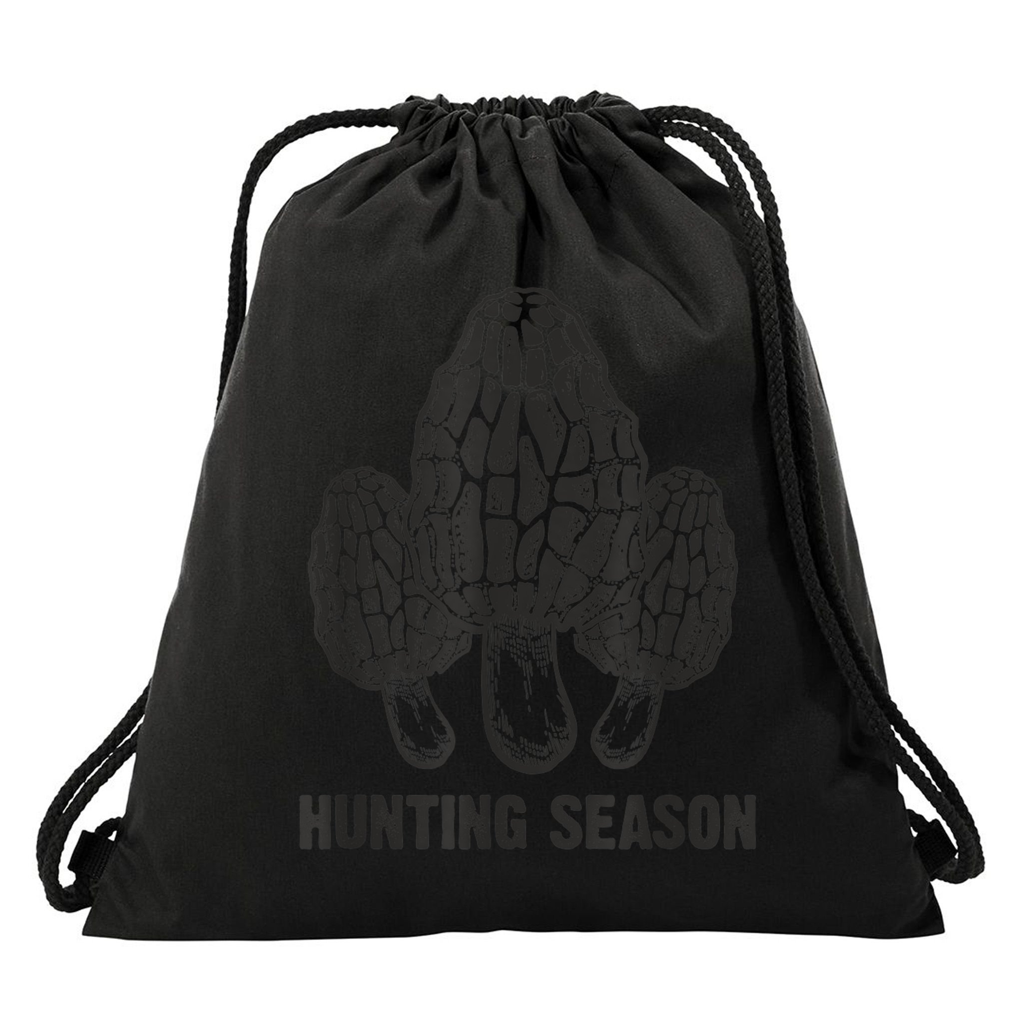 Morel Mushroom Hunting Season Funny Morchella Foraging Gift Drawstring Bag