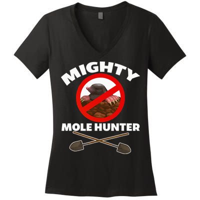 Mighty Mole Hunter Women's V-Neck T-Shirt