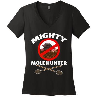 Mighty Mole Hunter Women's V-Neck T-Shirt