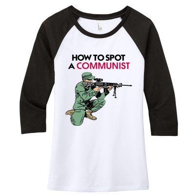 Matt Maddock How To Spot A Communist Women's Tri-Blend 3/4-Sleeve Raglan Shirt