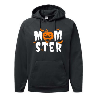 Monster Mom Halloween Pumpkin Performance Fleece Hoodie