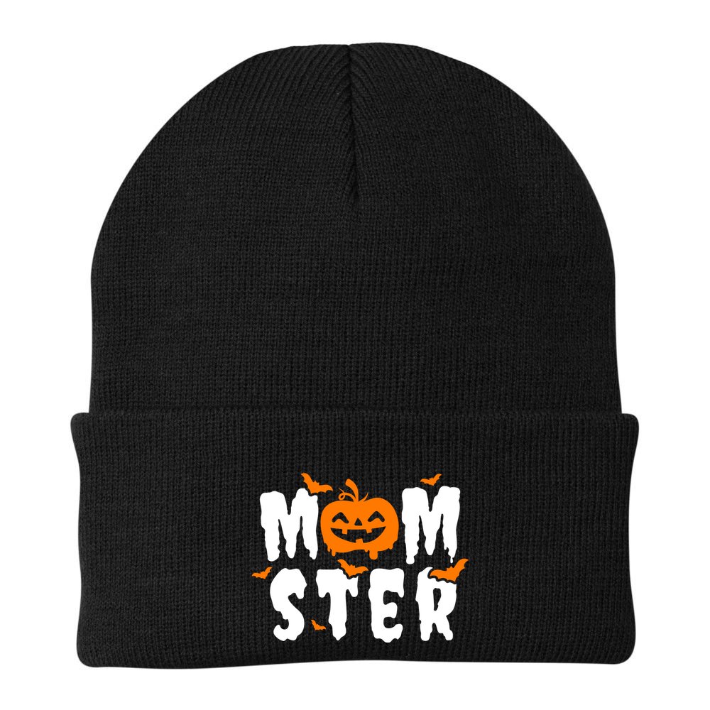 Monster Mom Halloween Pumpkin Beanie
