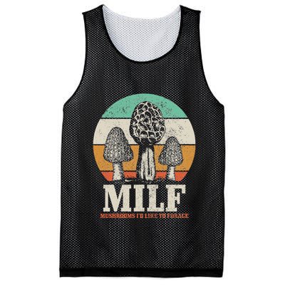 Morel Mushroom Hunting M.I.L.F. Mushrooms ID Like To Forage Mesh Reversible Basketball Jersey Tank