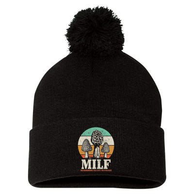 Morel Mushroom Hunting M.I.L.F. Mushrooms ID Like To Forage Pom Pom 12in Knit Beanie
