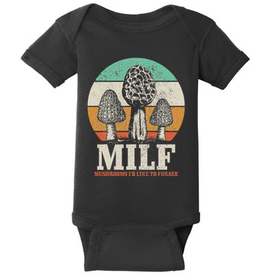 Morel Mushroom Hunting M.I.L.F. Mushrooms ID Like To Forage Baby Bodysuit