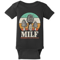 Morel Mushroom Hunting M.I.L.F. Mushrooms ID Like To Forage Baby Bodysuit