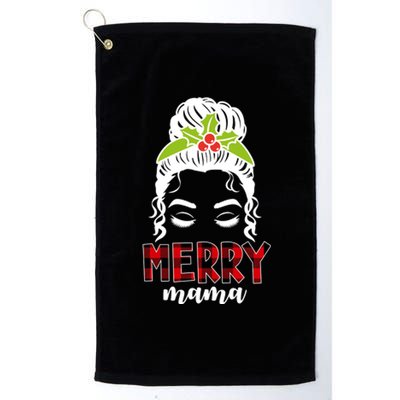 Merry Mama Hair Bun Festive Christmas Platinum Collection Golf Towel