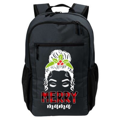 Merry Mama Hair Bun Festive Christmas Daily Commute Backpack