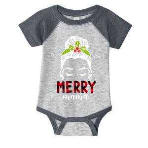 Merry Mama Hair Bun Festive Christmas Infant Baby Jersey Bodysuit