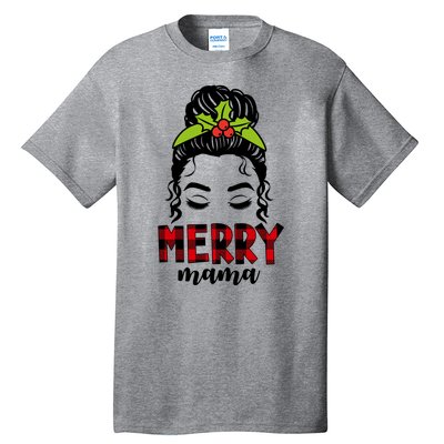 Merry Mama Hair Bun Festive Christmas Tall T-Shirt