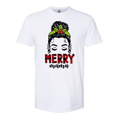 Merry Mama Hair Bun Festive Christmas Softstyle® CVC T-Shirt