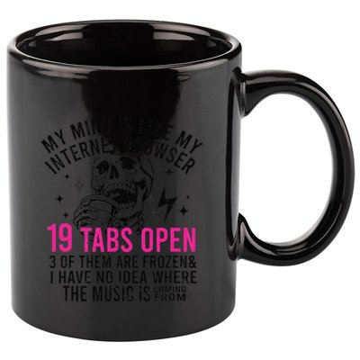 My Mind Is Like My Internet Browser 19 Tabs Open 11oz C Handle Ceramic Mug