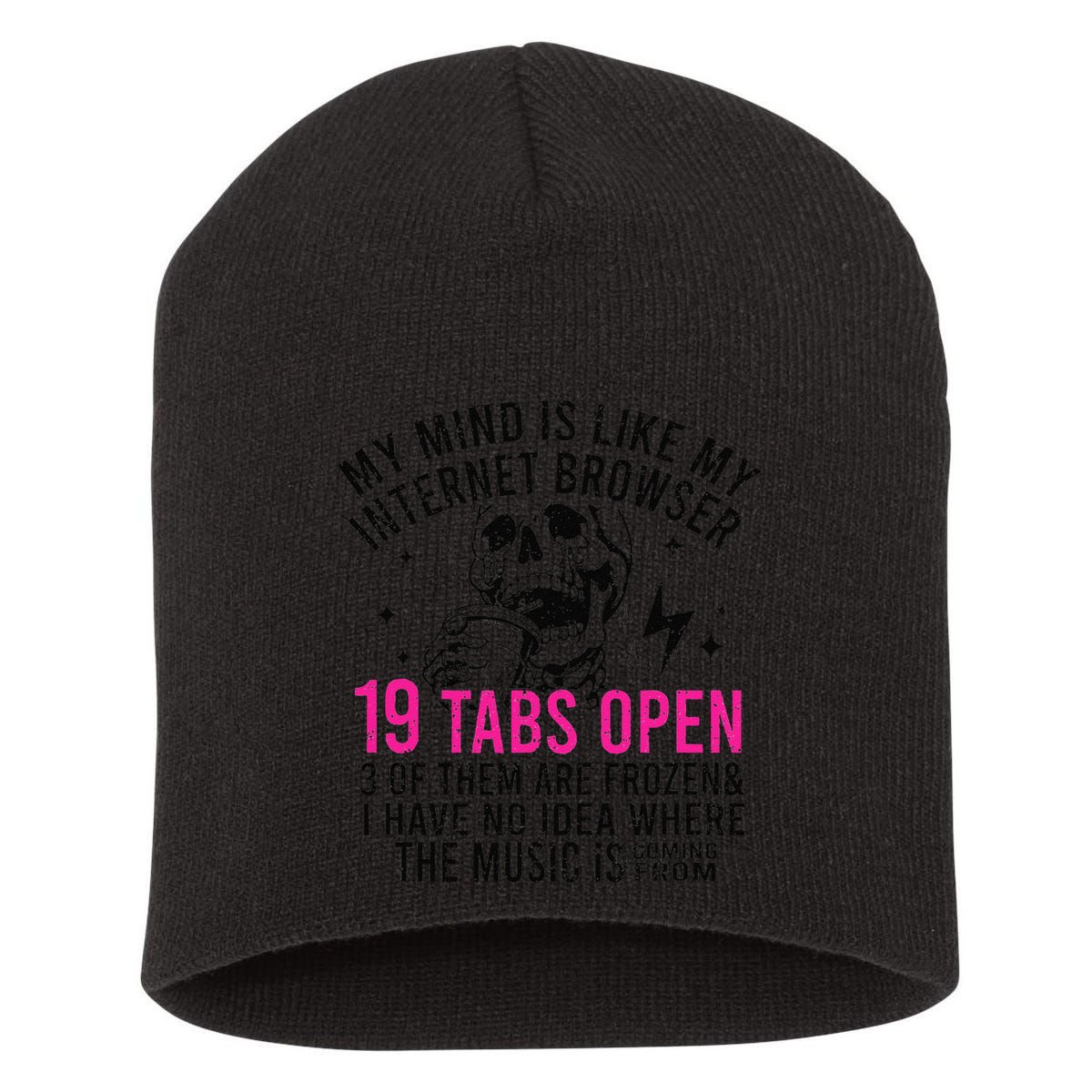 My Mind Is Like My Internet Browser 19 Tabs Open Short Acrylic Beanie