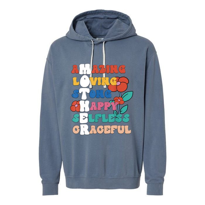 MOTHER Meaning I Love Mom Mothers Day Garment-Dyed Fleece Hoodie