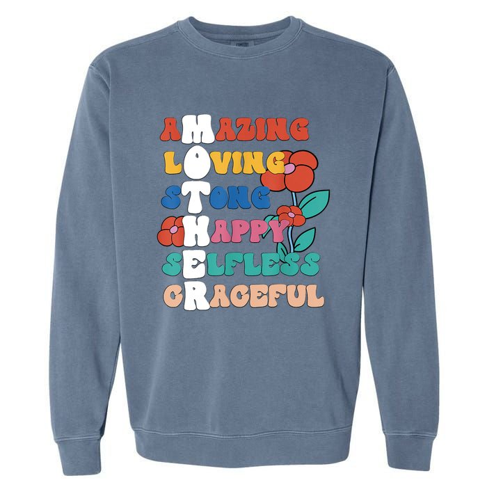 MOTHER Meaning I Love Mom Mothers Day Garment-Dyed Sweatshirt