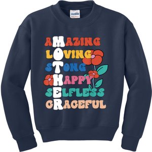 MOTHER Meaning I Love Mom Mothers Day Kids Sweatshirt