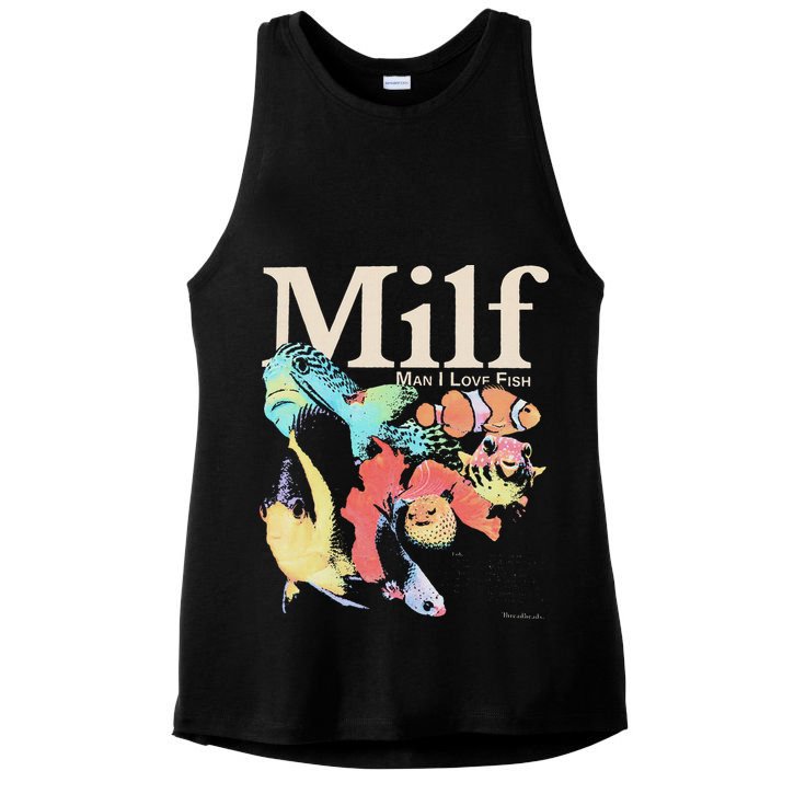 Milf Man I Love Fish Ladies PosiCharge Tri-Blend Wicking Tank