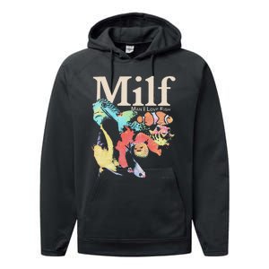 Milf Man I Love Fish Performance Fleece Hoodie