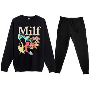 Milf Man I Love Fish Premium Crewneck Sweatsuit Set