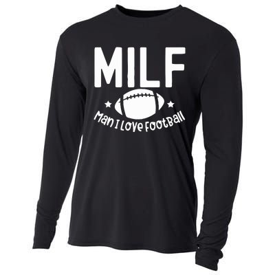 Milf Man I Love Football Cooling Performance Long Sleeve Crew