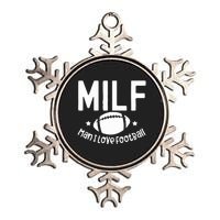 Milf Man I Love Football Metallic Star Ornament