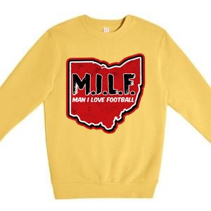 MILF Man I Love Football Ohio State Premium Crewneck Sweatshirt