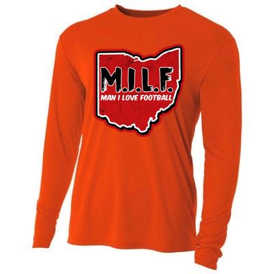 MILF Man I Love Football Ohio State Cooling Performance Long Sleeve Crew