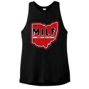 MILF Man I Love Football Ohio State Ladies PosiCharge Tri-Blend Wicking Tank