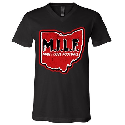MILF Man I Love Football Ohio State V-Neck T-Shirt