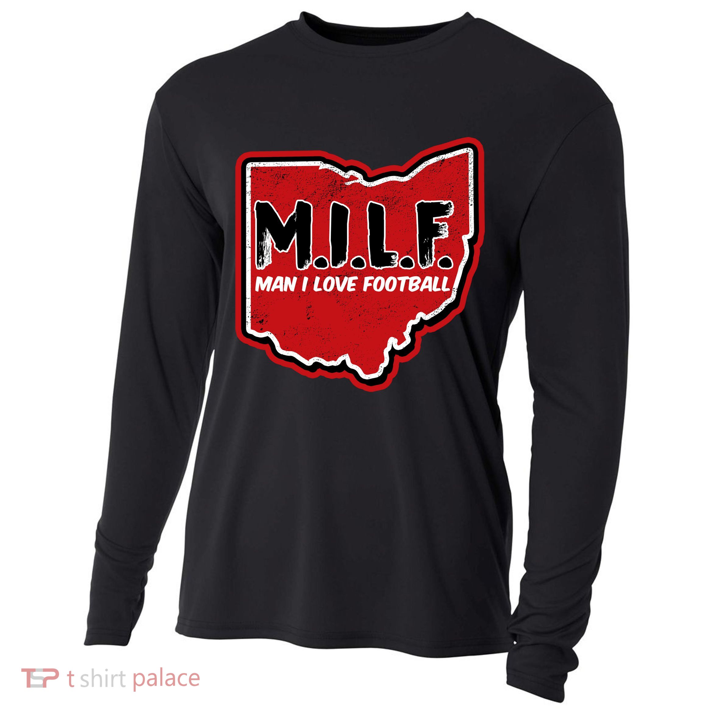 MILF Man I Love Football Ohio State Cooling Performance Long Sleeve Crew