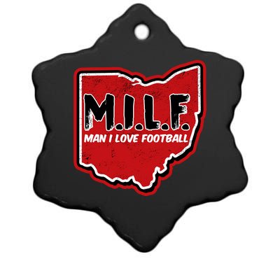 MILF Man I Love Football Ohio State Ceramic Star Ornament