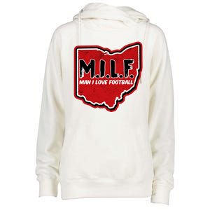 MILF Man I Love Football Ohio State Womens Funnel Neck Pullover Hood