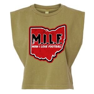 MILF Man I Love Football Ohio State Garment-Dyed Women's Muscle Tee