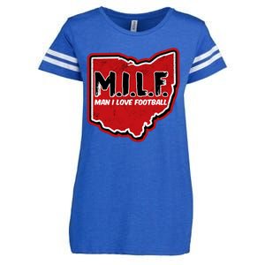 MILF Man I Love Football Ohio State Enza Ladies Jersey Football T-Shirt