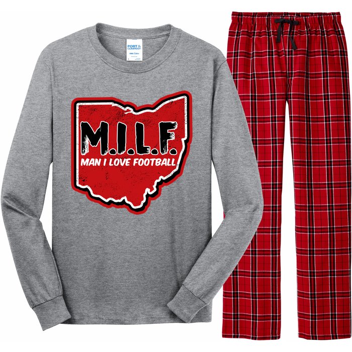 MILF Man I Love Football Ohio State Long Sleeve Pajama Set