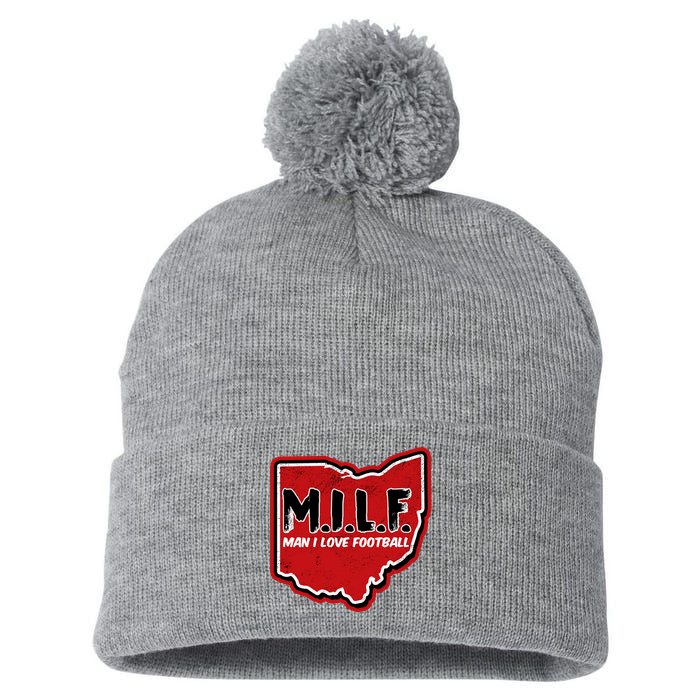 MILF Man I Love Football Ohio State Pom Pom 12in Knit Beanie