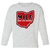 MILF Man I Love Football Ohio State Toddler Long Sleeve Shirt