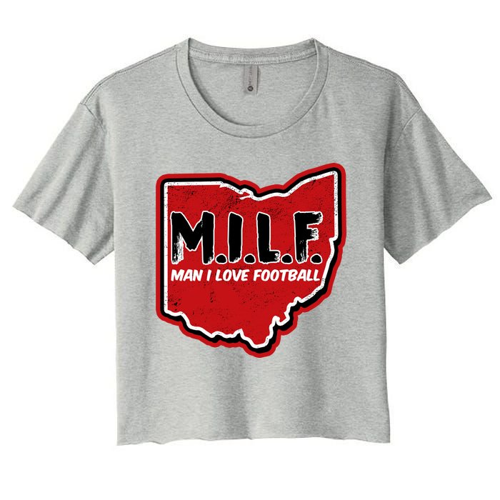 MILF Man I Love Football Ohio State Women's Crop Top Tee