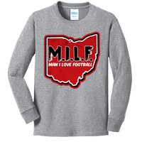 MILF Man I Love Football Ohio State Kids Long Sleeve Shirt