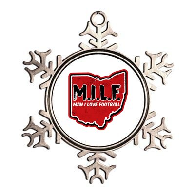 MILF Man I Love Football Ohio State Metallic Star Ornament