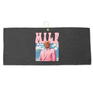 Milf Man I Love Felons Funny Trump Pink 2024 For President Large Microfiber Waffle Golf Towel