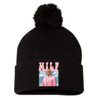 Milf Man I Love Felons Funny Trump Pink 2024 For President Pom Pom 12in Knit Beanie