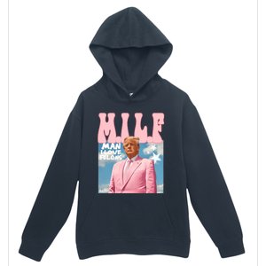 Milf Man I Love Felons Funny Trump Pink 2024 For President Urban Pullover Hoodie